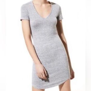 Aritzia GOLDEN by TNA Short Sleeve Slim Fit Dress in Black Size Small